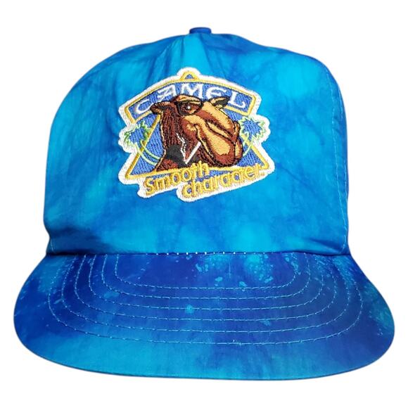 Vintage Joe Camel Cigarettes Smooth Character Mens Snap Back Hat Blue - Picture 1 of 5